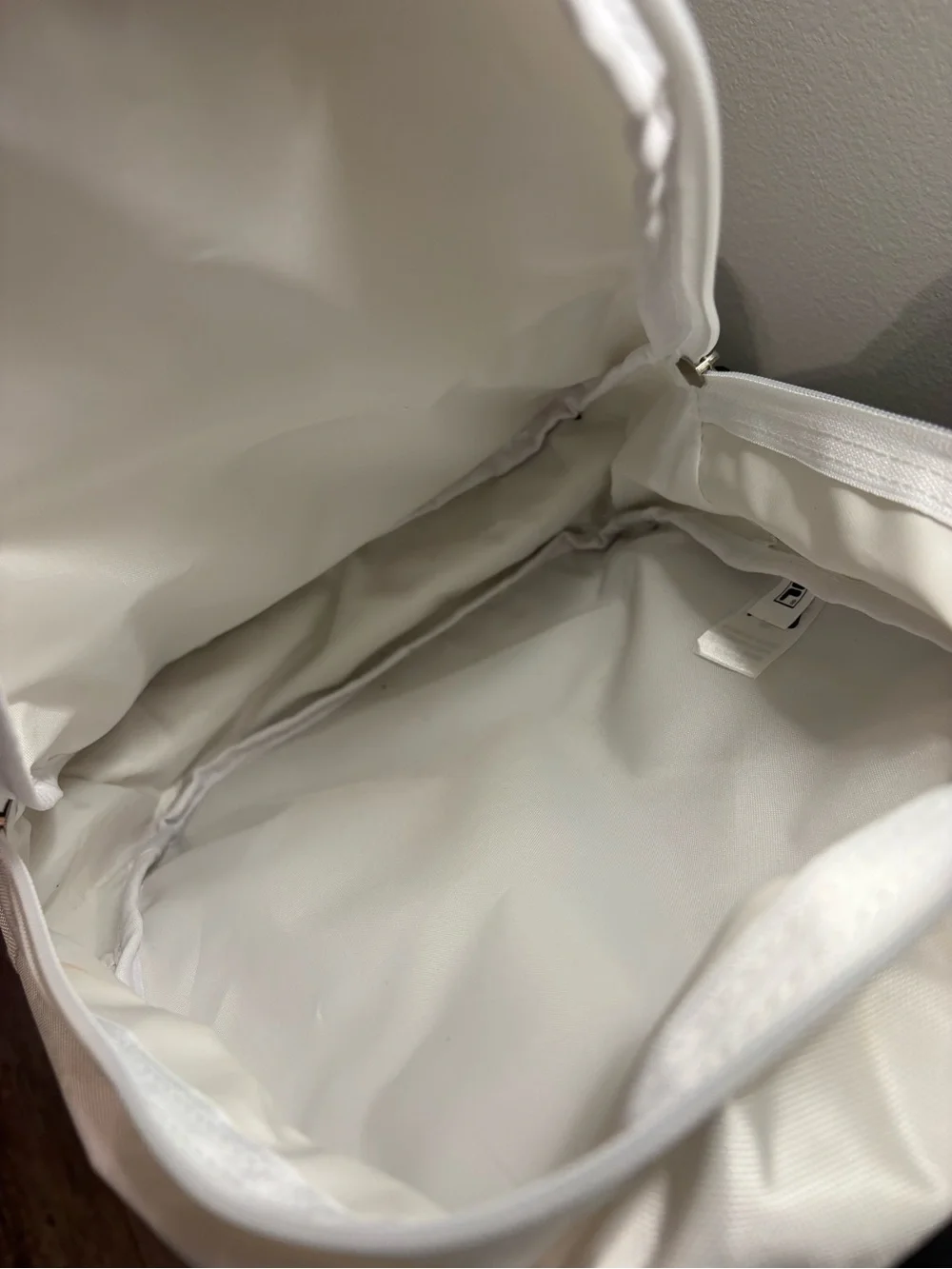 Fila White Backpack with Navy and Red Logo